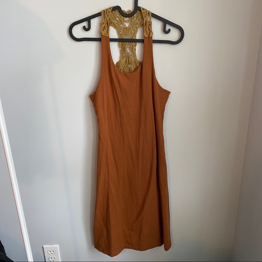 Earthy Embroidered Sheer Back Dress
